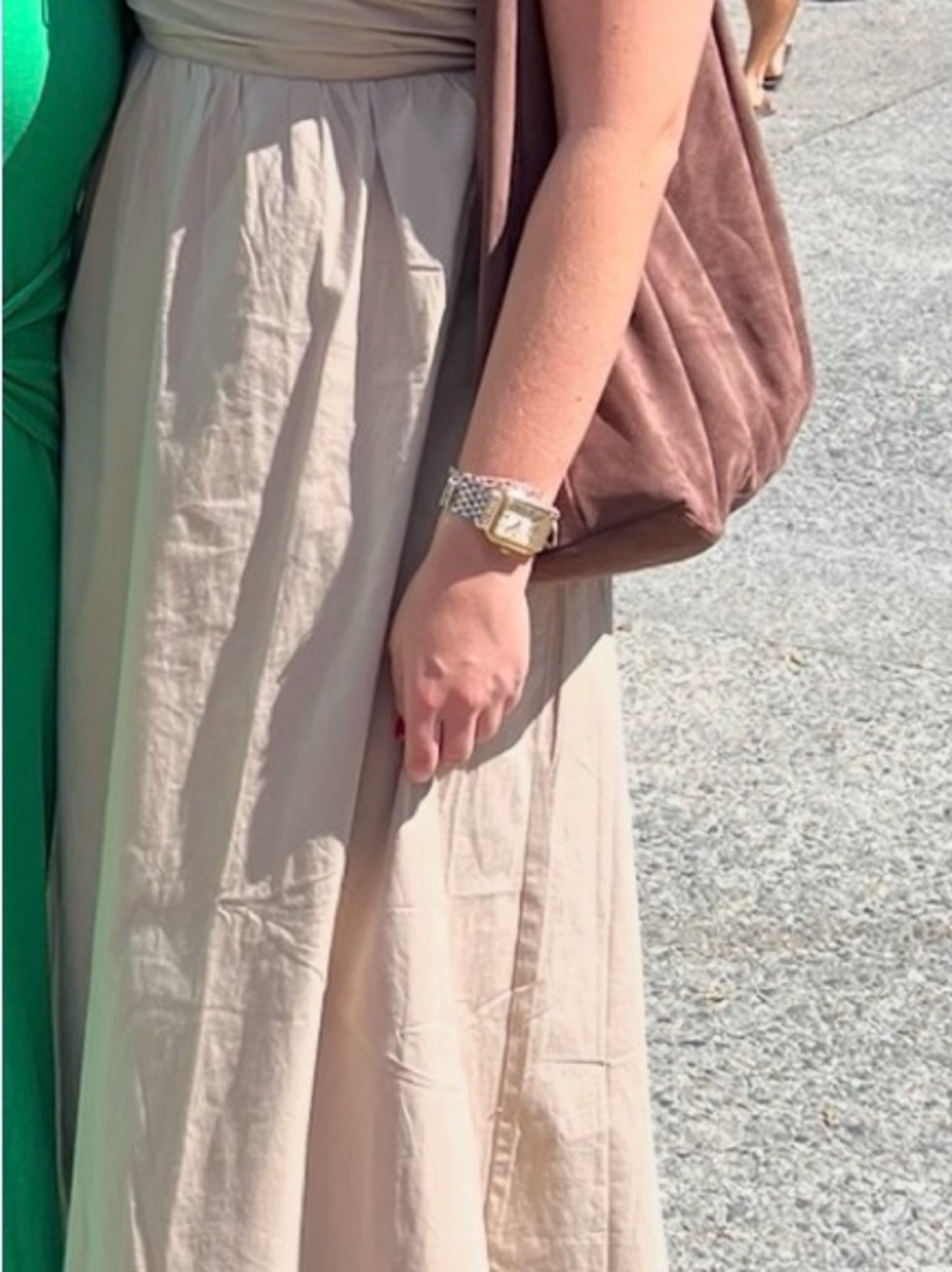 The Pants Store Neutral Maxi Strapless Dress